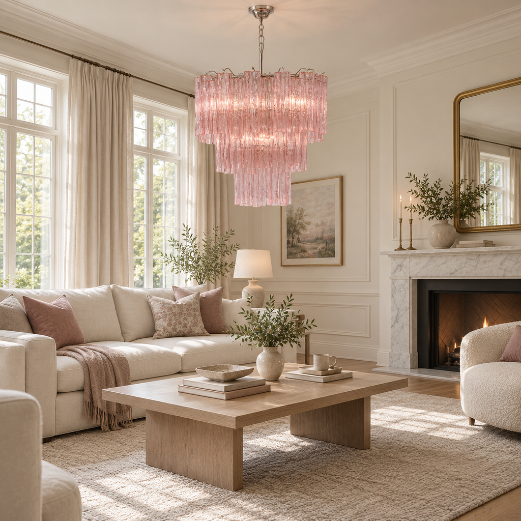 Rose Tubes Glass Chandelier