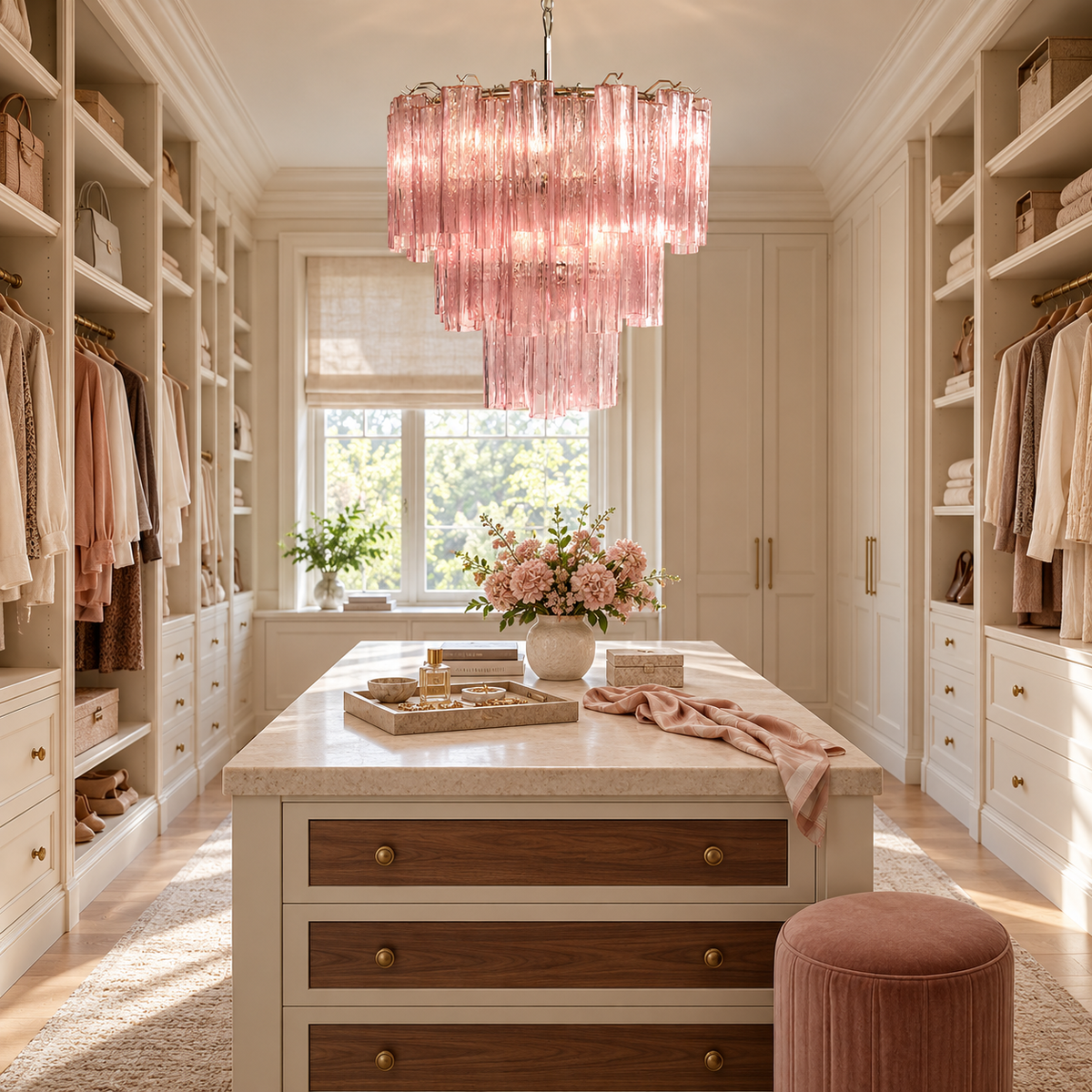 Rose Tubes Glass Chandelier