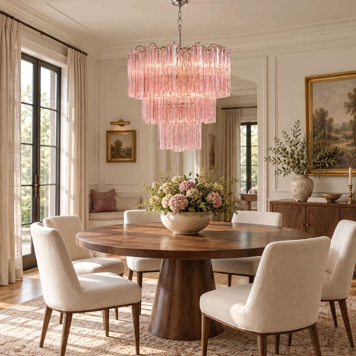 Rose Tubes Glass Chandelier