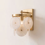 Rosette Alabaster Disc Sconce