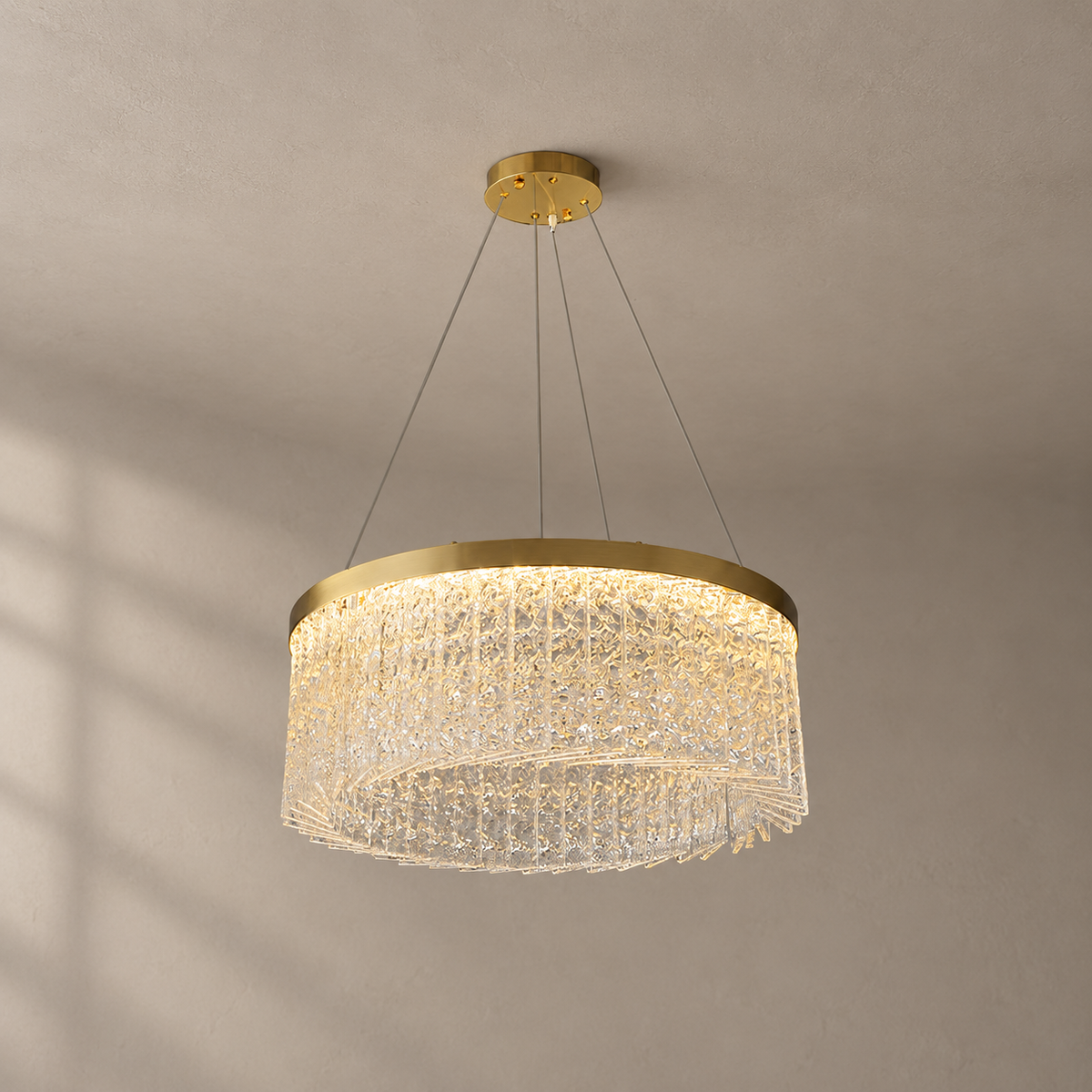 Round Halo Crystal Chandelier