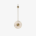 Round Marble Wall Lamp ∅ 9.8″ x H 51.1″ / Dia 25cm x H 130cm / Brass & White / Warm Light Wall lamp
