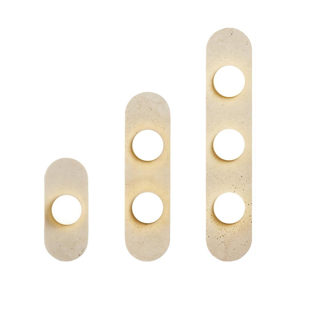 Rounded Travertine Wall Sconce