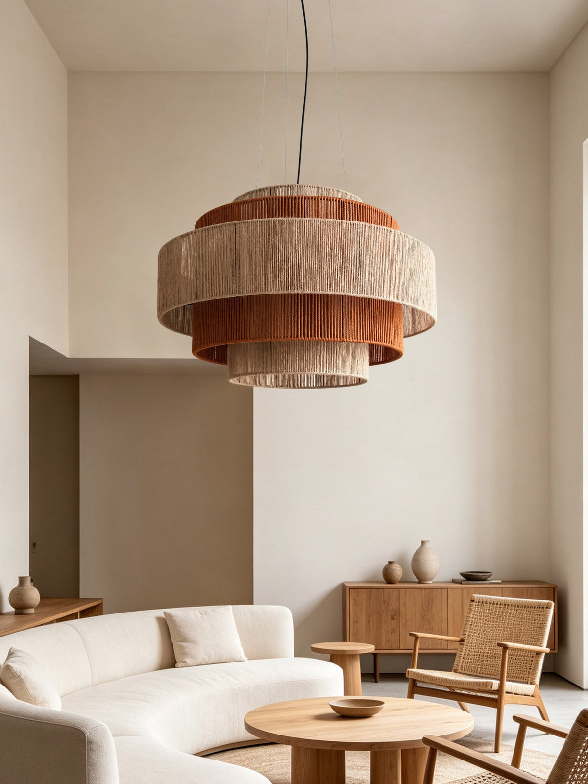 Rovenza Hemp Rope Tiered Chandelier