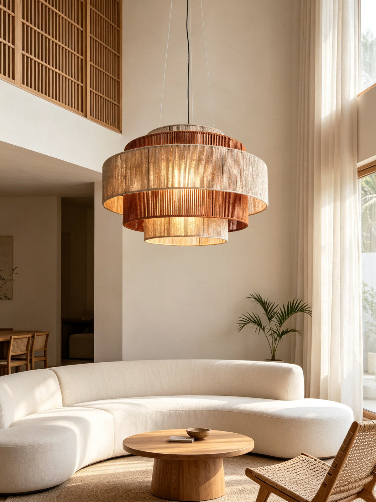 Rovenza Hemp Rope Tiered Chandelier