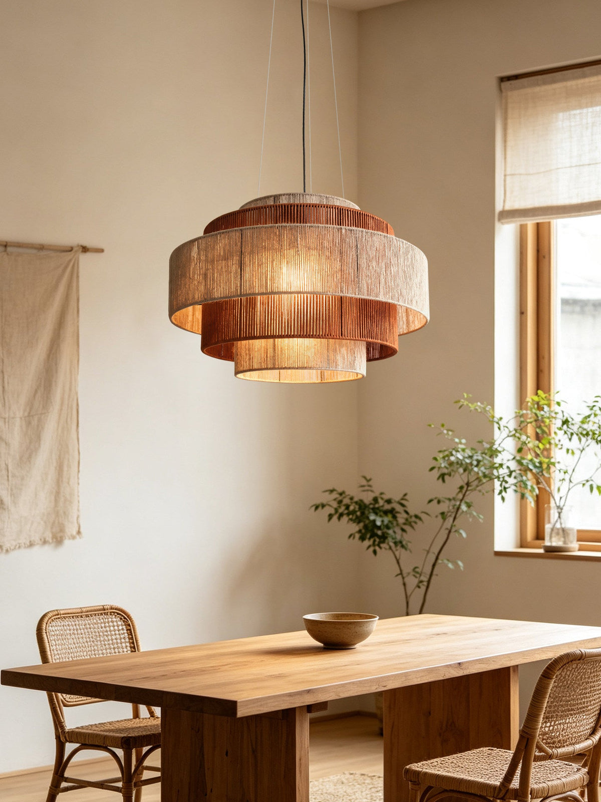 Rovenza Hemp Rope Tiered Chandelier