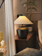 Rustic Black Ceramic Table Lamp