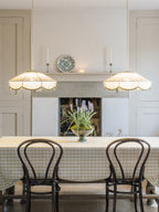 Sage Pleated Linen Pendant Lamp