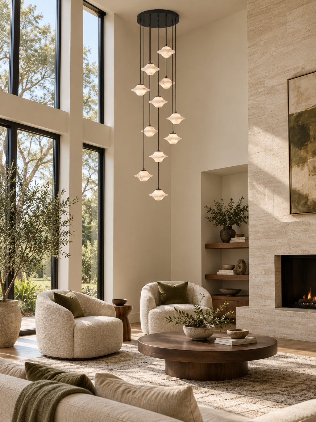 Saucer Alabaster Pendant Light