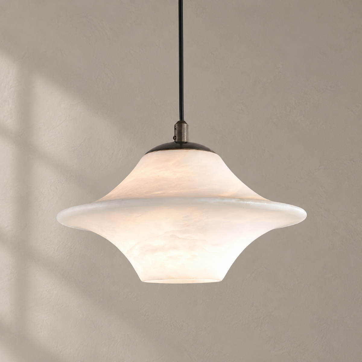Saucer Alabaster Pendant Light