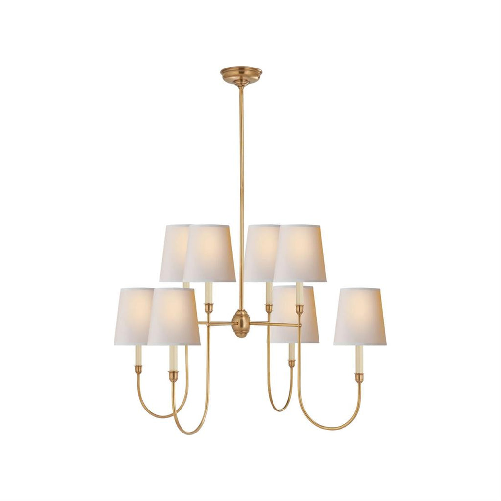 Savoy House Chandelier 8 Heads ? 35″ x H 43.3″ / Dia 89cm x H 110cm / Brass & White Chandelier