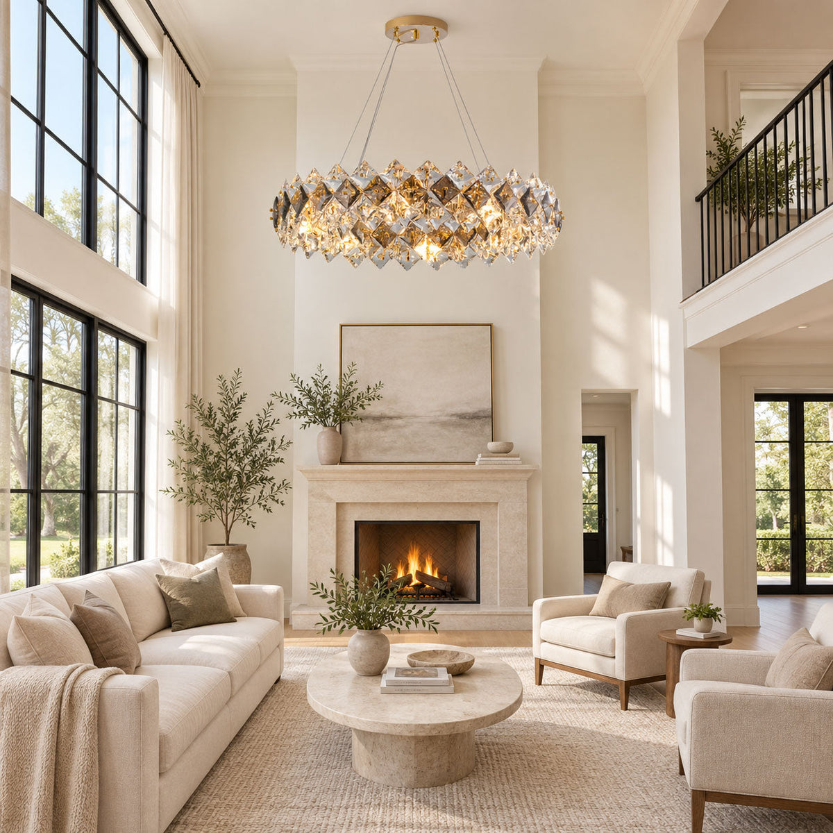 Scale Crystal Round Chandelier