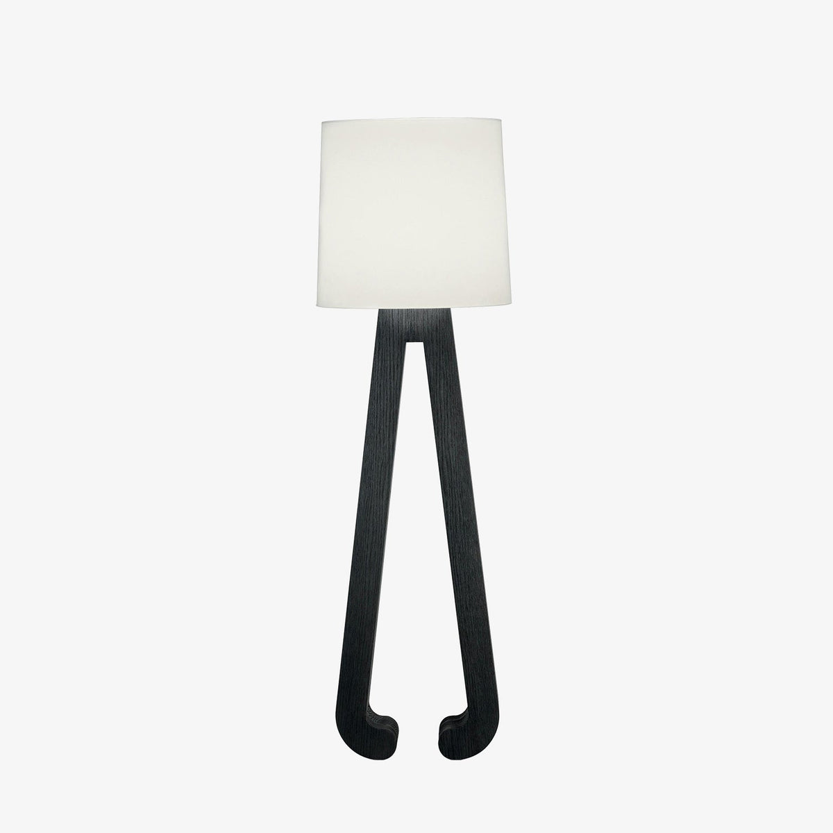 Sculptural A-Frame Wood Floor Lamp