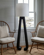 Sculptural A-Frame Wood Floor Lamp