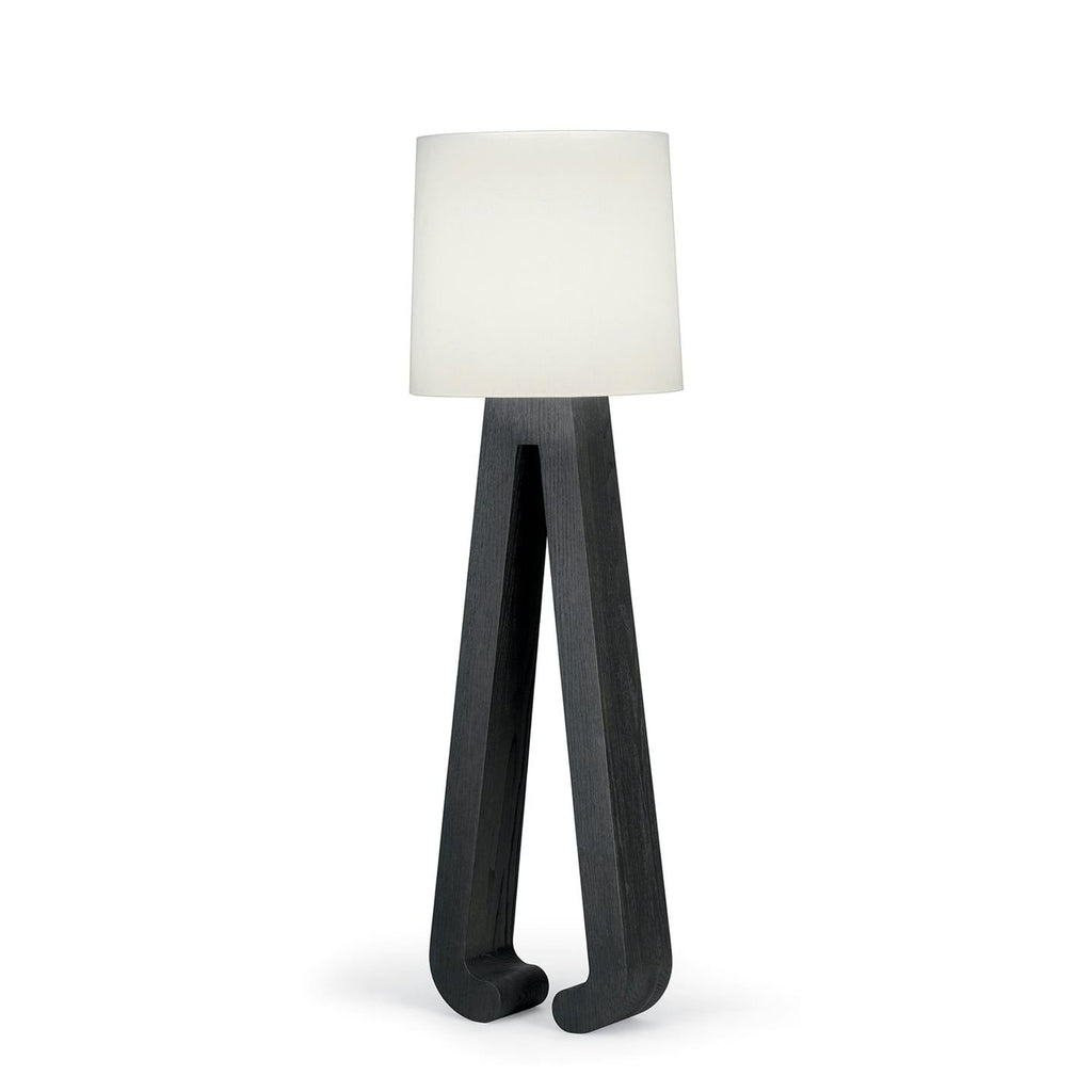 Sculptural A-Frame Wood Floor Lamp