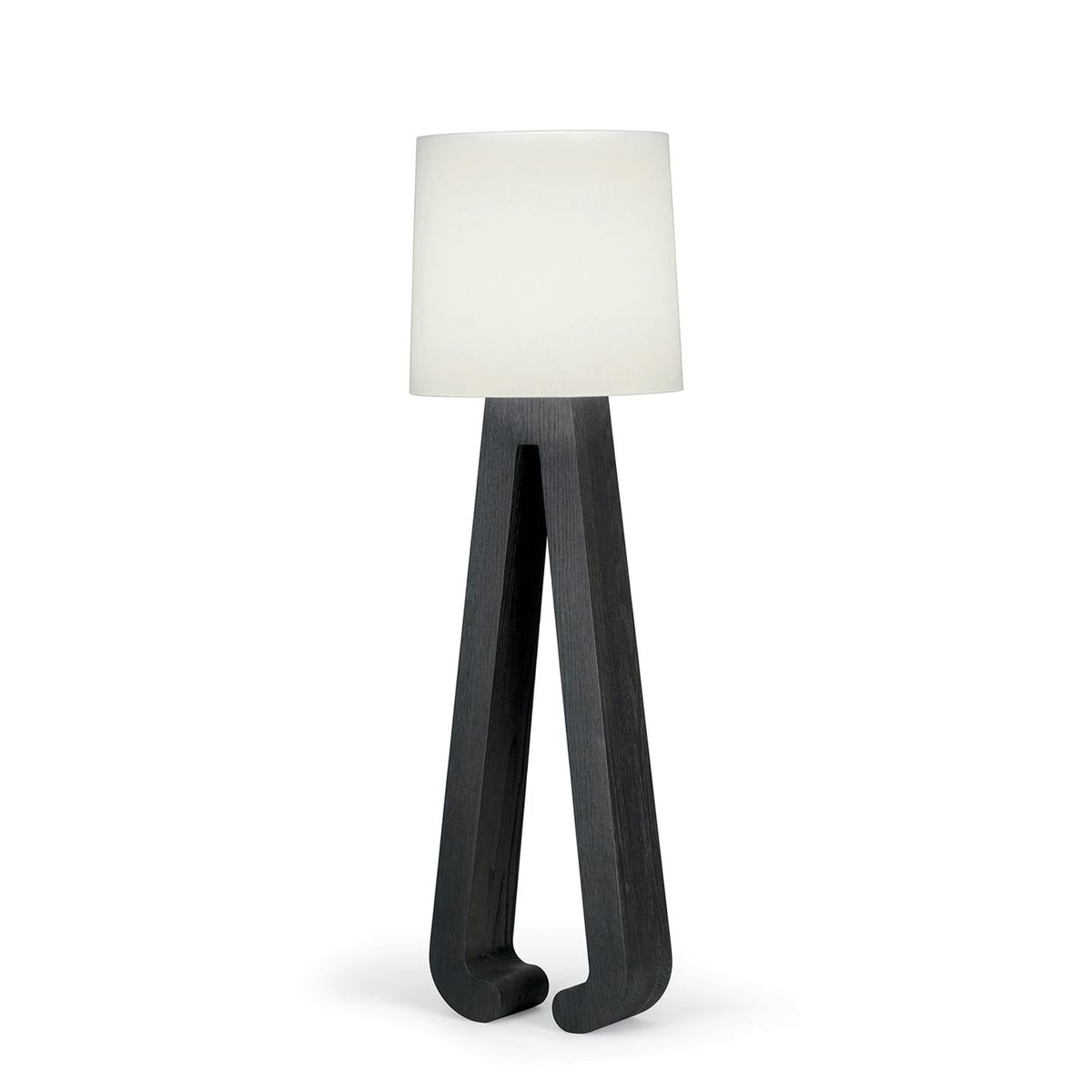 Sculptural A-Frame Wood Floor Lamp