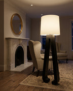 Sculptural A-Frame Wood Floor Lamp