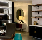 Sculptural Black Wood Table Lamp