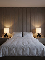 Sculptural Black Wood Table Lamp
