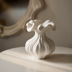 Sculptural Sand Texture Ivory Vase