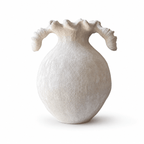 Sculptural Sand Texture Ivory Vase