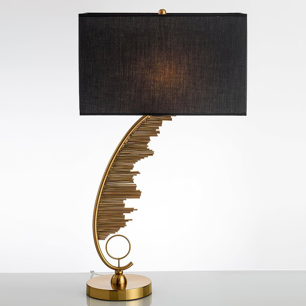 Sculptural Table Lamp ∅ 14.9″ x H 28.3″ / Dia 38cm x H 72cm / Black + Gold / US plug Table lamp