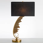 Sculptural Table Lamp ∅ 14.9″ x H 28.3″ / Dia 38cm x H 72cm / Black + Gold / US plug Table lamp