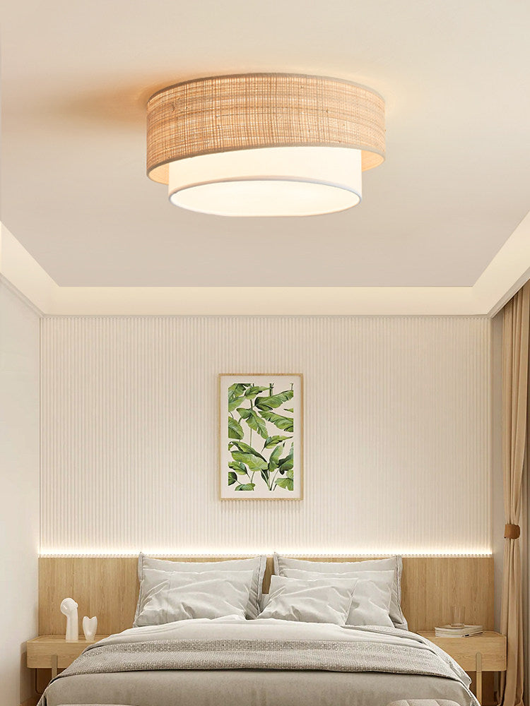 Sedge Raffia Flush Mount