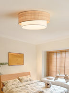 Sedge Raffia Flush Mount