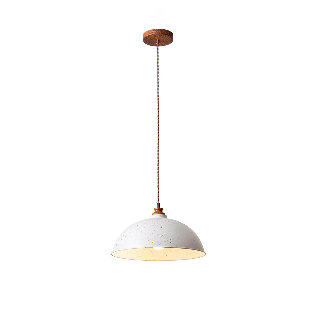 Semi Ball Pendant Light ∅ 10.2″ x H 10.6″ / Dia 26cm x H 27cm / Woodgrain & White Pendant light