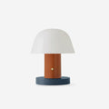 Serena Built-in Battery Table Light ∅ 7″ x H 8.6″ / Dia 18cm x H 22cm / Brown & White / Touch Switch Table lamp