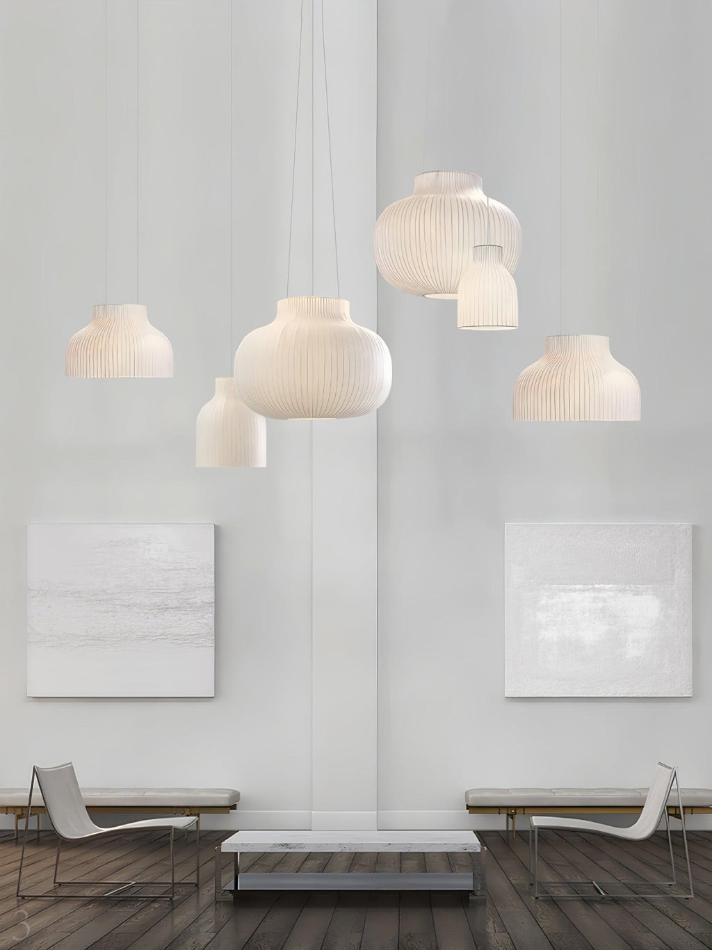 Serica Trio Silk Collection Pendant Lamp
