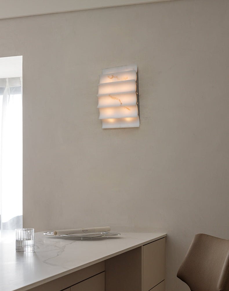 Serra Tiered Alabaster Sconce