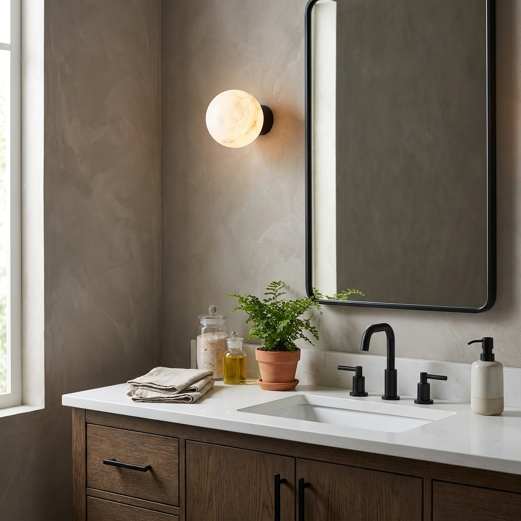 Sferanne Alabaster Sphere Wall Sconce