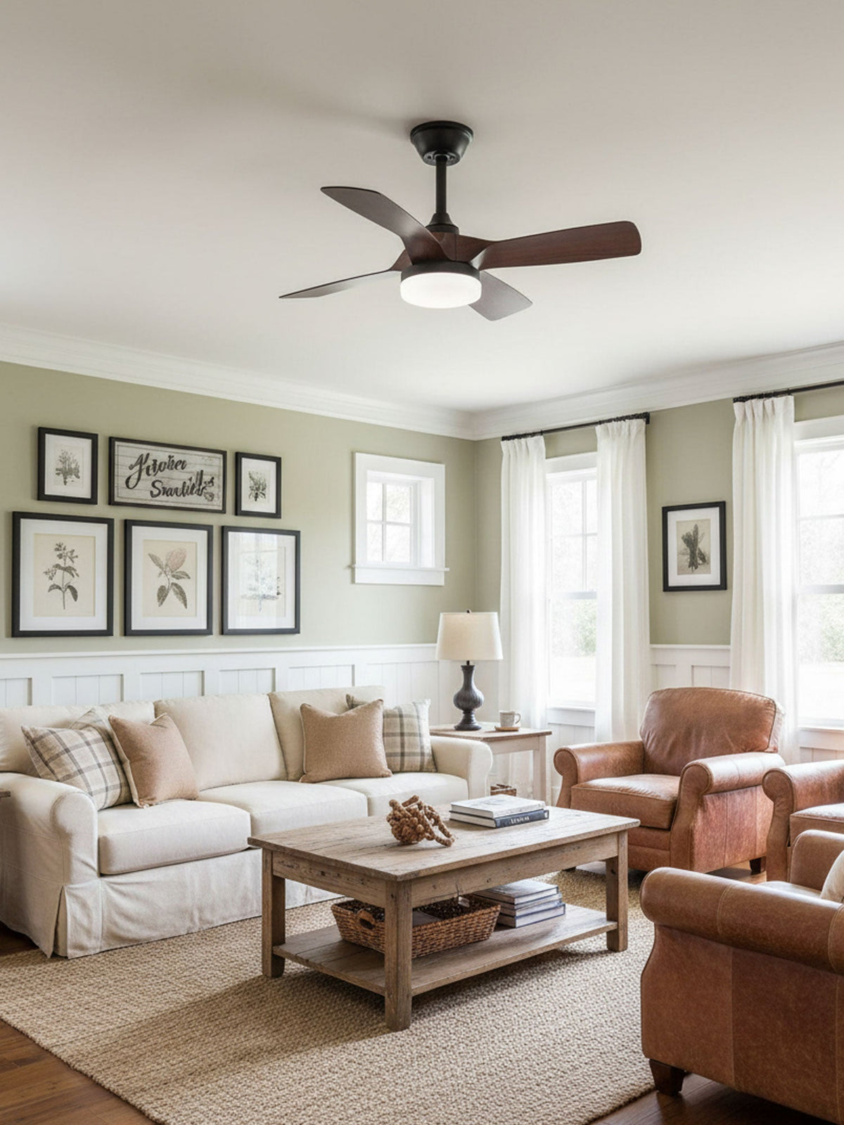 Silver Curve Ceiling Fan Light