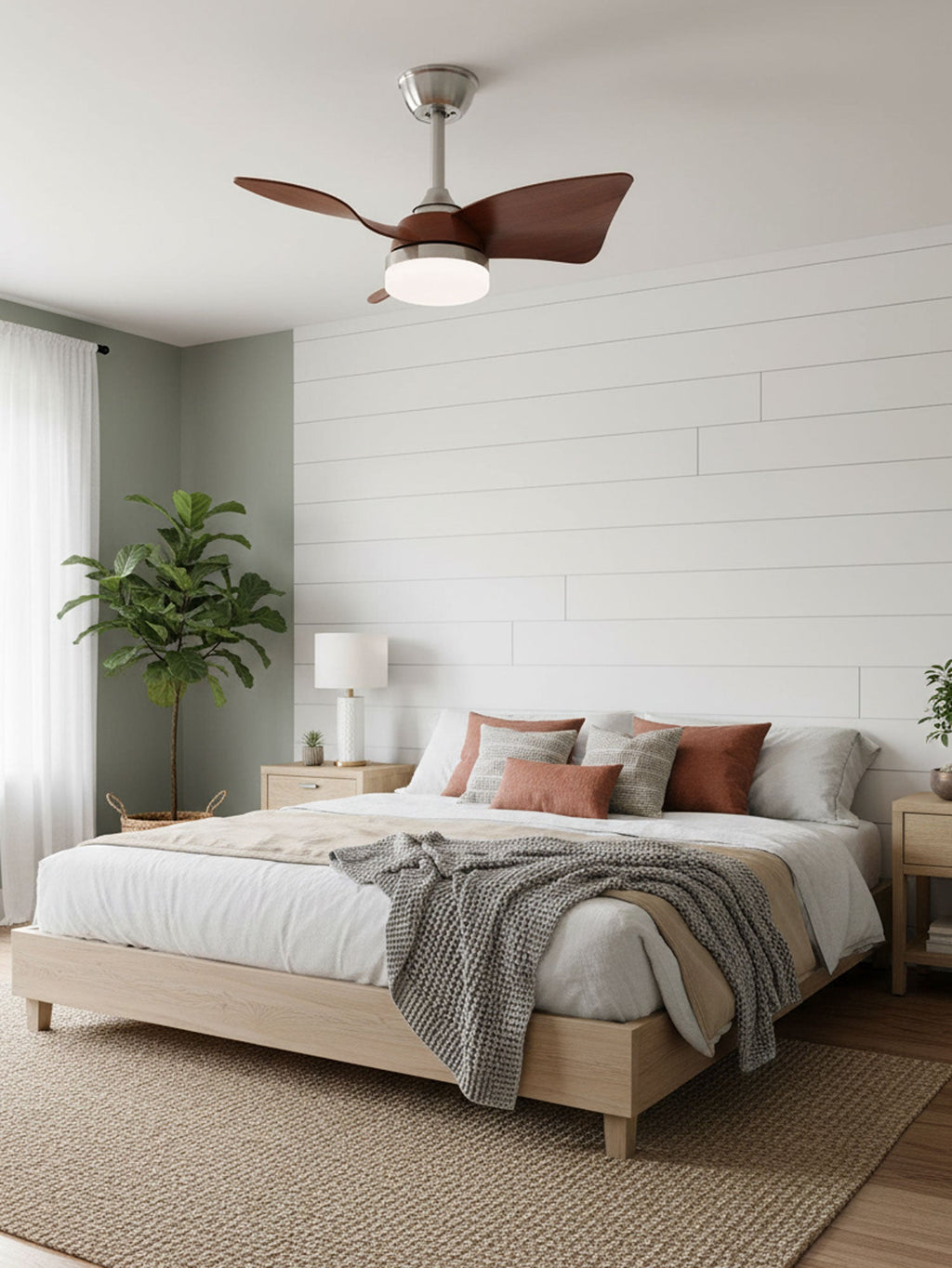 Silver Curve Ceiling Fan Light