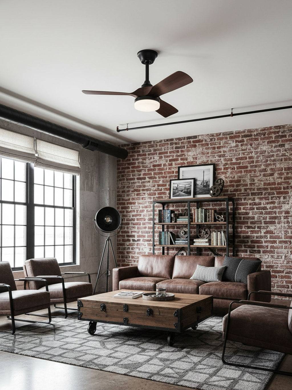 Silver Curve Ceiling Fan Light