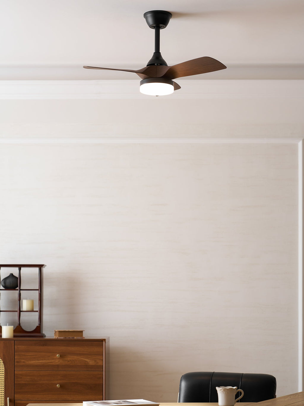 Silver Curve Ceiling Fan Light