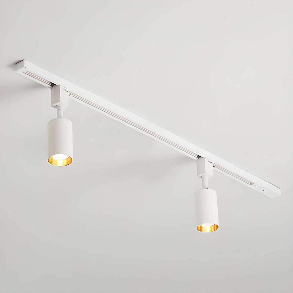 Sleek Cylinder Track Light 2 heads L 39.4″ x H 8.7″ / White / Neutral Light Ceiling lamp