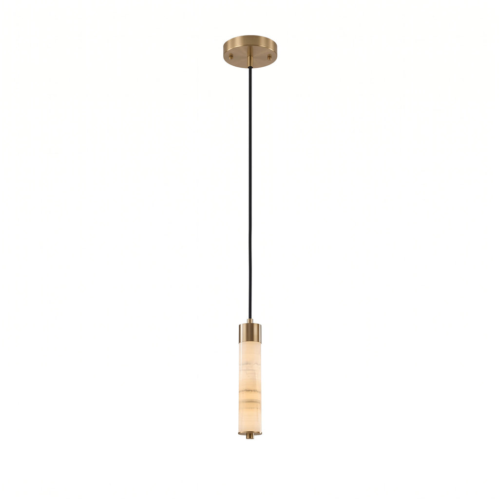 Slender Alabaster Column Chandelier