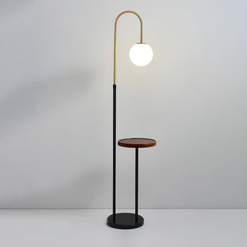 Small Bubble Table Floor Lamp ? 11.8″ x H 66.9″ / Dia 30cm x H 170cm / Black & Walnut color Wireless / US Plug Floor