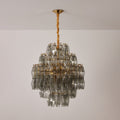Smoke Gray Prism Round Chandelier