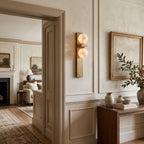 Sorelle Alabaster Double Globe Wall Sconce