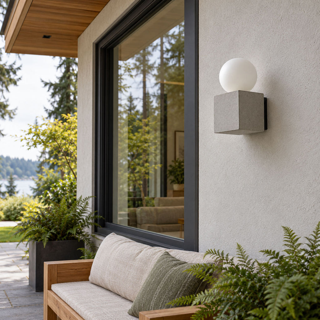 Sorvane Micro-Cement Outdoor Wall Sconce