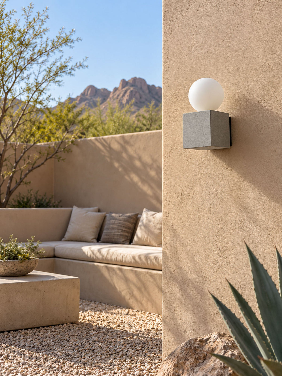 Sorvane Micro-Cement Outdoor Wall Sconce