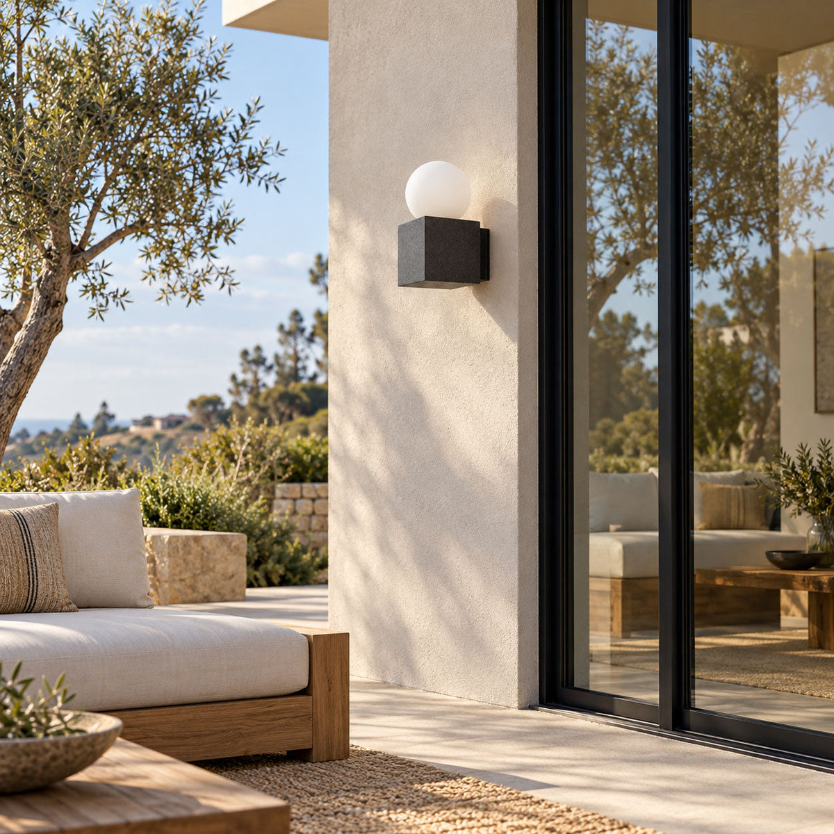 Sorvane Micro-Cement Outdoor Wall Sconce