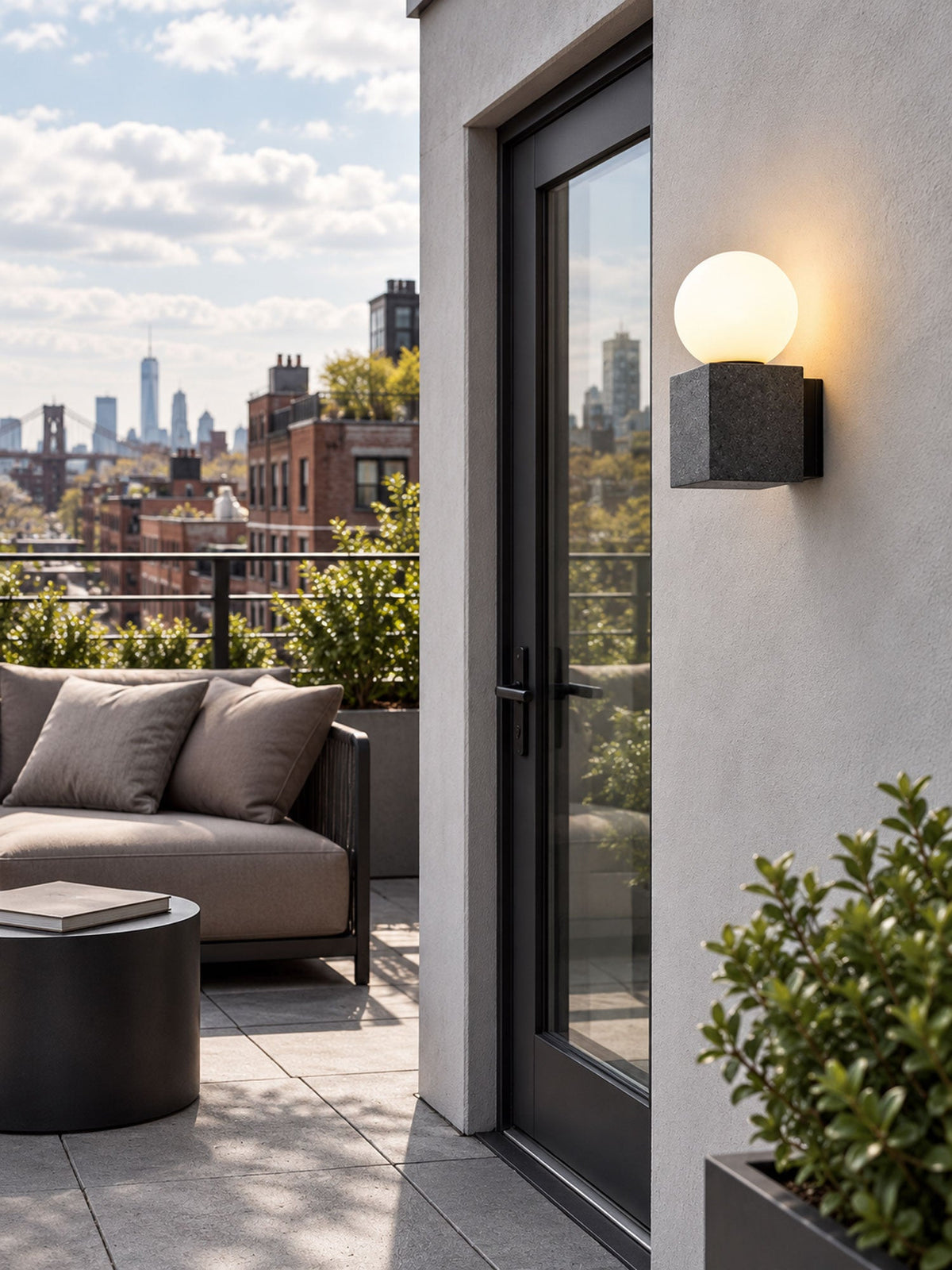 Sorvane Micro-Cement Outdoor Wall Sconce