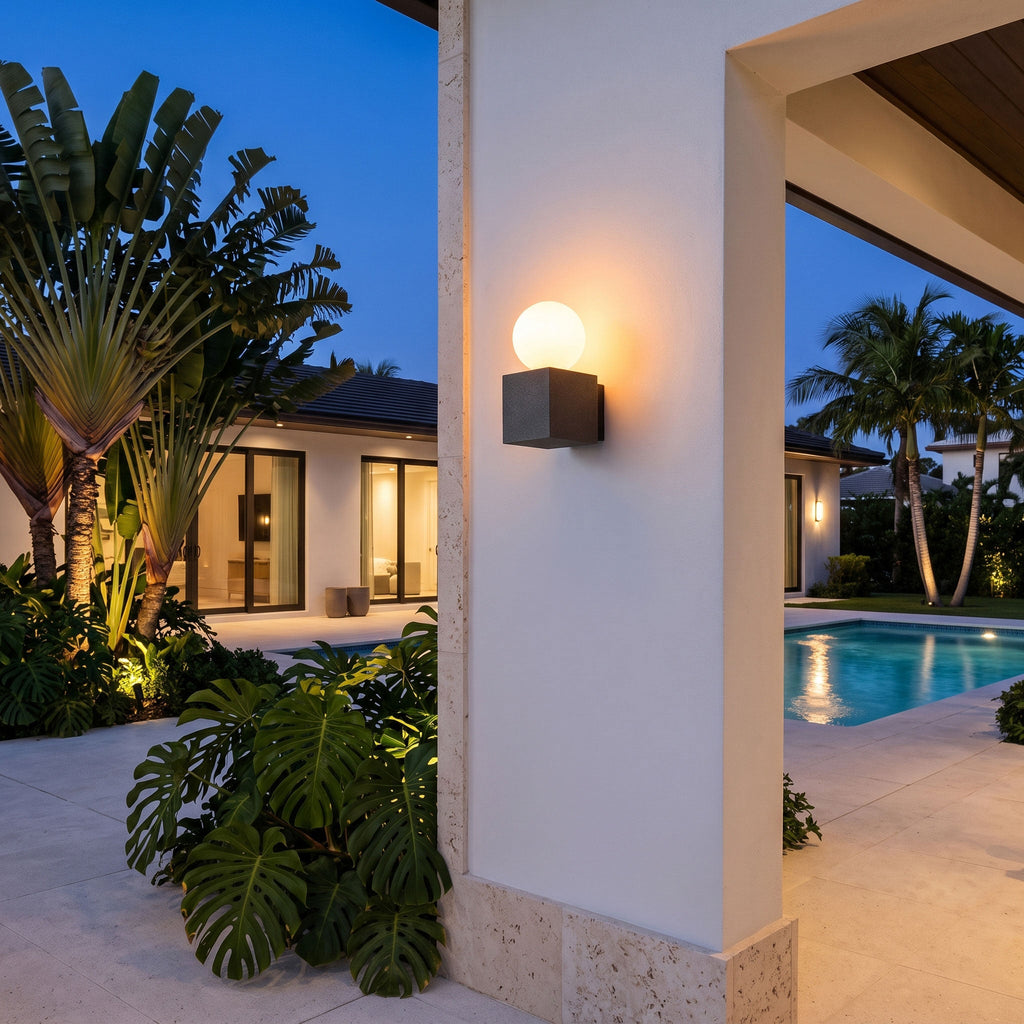 Sorvane Micro-Cement Outdoor Wall Sconce