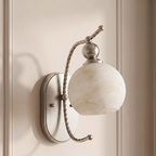 Spirelle Twisted Arm Alabaster Wall Sconce