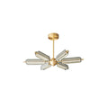 Sputnik Brass Chandelier Model A 6 Heads ∅ 31.5″ x H 4.7″ / Dia 80cm x H 12cm / Brass & Smoke gray / Warm Light
